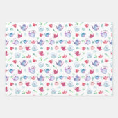 Mooi theepartij- en koffiepatronen inpakpapier vel (Voorkant 3)