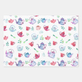 Mooi theepartij- en koffiepatronen inpakpapier vel (Voorkant)