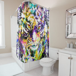 Mooi Tiger Shower-gordijn | Kleurrijke tijger Douchegordijn