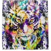 Mooi Tiger Shower-gordijn | Kleurrijke tijger Douchegordijn (Voorkant)