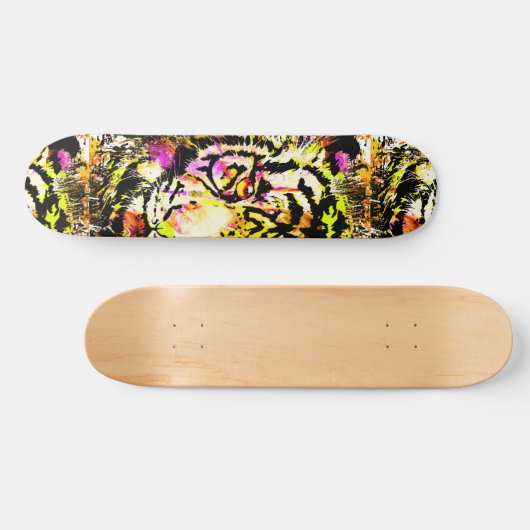 Mooi tijgerskateboard - Geel tijdenSchaats Persoonlijk Skateboard (Horizontaal)