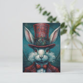 Mooi Tophat Konijn Briefkaart (Staand voorkant)