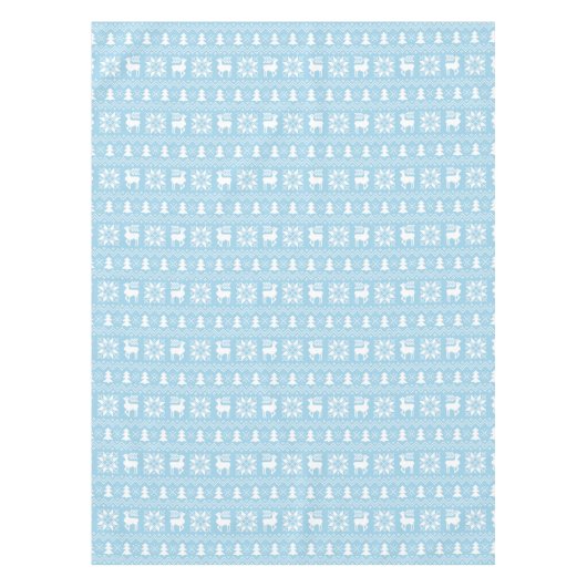 Mooi traditioneel kerst blauw trui patroon tafelkleed (Voorkant)