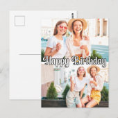 Mooi trendy aangepaste 2-foto sjabloon verjaardag briefkaart (Voorkant / Achterkant)