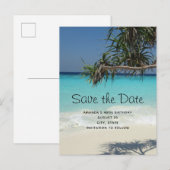Mooi Tropical Ocean Paradise Save the Date Uitnodiging Briefkaart (Voorkant / Achterkant)