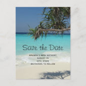Mooi Tropical Ocean Paradise Save the Date Uitnodiging Briefkaart (Voorkant)