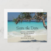 Mooi Tropical Ocean Paradise Save the Date Uitnodiging Briefkaart (Voorkant / Achterkant)
