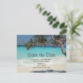 Mooi Tropical Ocean Paradise Save the Date Uitnodiging Briefkaart (Staand voorkant)