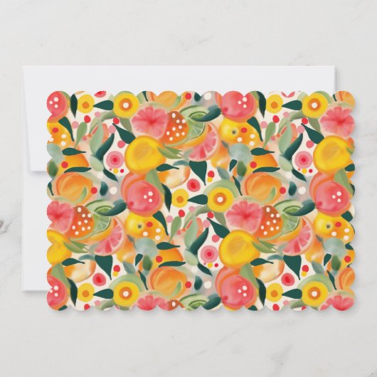 Mooi tropisch citrus botanisch patroon kaart (Achterkant)