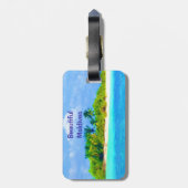 Mooi tropisch eiland op de Malediven Bagagelabel (Achterkant verticaal)