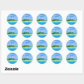 Mooi tropisch eiland op de Malediven Ronde Sticker (Vel)