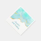 Mooi Tropisch Groen Blauw met gouden Grens Servet (Hoek)