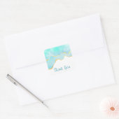 Mooi Tropisch Groen Blauw met gouden Grens Vierkante Sticker (Envelop)