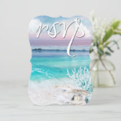MOOI TROPISCH OCEAAN ZONSOPGANG RSVP Bruiloft Kaart (Staand voorkant)
