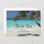 Mooi tropisch strand in het zeeparadijs bedankt briefkaart (Voorkant / Achterkant)