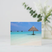 Mooi tropisch strand op de Malediven Briefkaart (Staand voorkant)