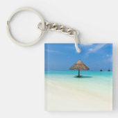 Mooi tropisch strand op de Malediven Sleutelhanger (Voorkant)