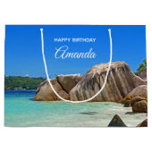 Mooi tropisch Zee met een Rocky Beach Birthday Groot Cadeauzakje (Voorkant)