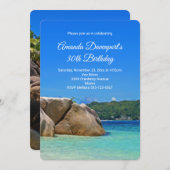 Mooi tropisch Zee met een Rocky Beach Birthday Kaart (Voorkant / Achterkant)