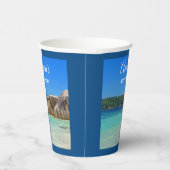 Mooi tropisch Zee met een Rocky Beach Birthday Papieren Bekers (Rechts)