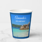 Mooi tropisch Zee met een Rocky Beach Birthday Papieren Bekers (Voorkant)