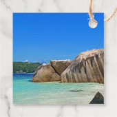 Mooi tropisch Zee Rocky Coastline Wedding Bedankjes Labels (Achterkant)