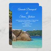 Mooi tropisch Zee Rocky Coastline Wedding Kaart (Voorkant / Achterkant)