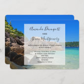 Mooi tropisch Zee Rocky Coastline Wedding Kaart (Voorkant / Achterkant)