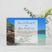 Mooi tropisch Zee Rocky Coastline Wedding Kaart (Staand voorkant)