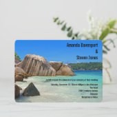 Mooi tropisch Zee Rocky Coastline Wedding Kaart (Staand voorkant)