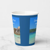 Mooi tropisch Zee Rocky Coastline Wedding Papieren Bekers (Links)