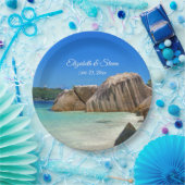 Mooi tropisch Zee Rocky Coastline Wedding Papieren Bordje (Feest)