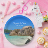 Mooi tropisch Zee Rocky Coastline Wedding Papieren Bordje (Feest)