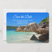 Mooi tropisch Zee Rocky Coastline Wedding Save The Date (Voorkant)