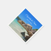 Mooi tropisch Zee Rocky Coastline Wedding Servet (Hoek)