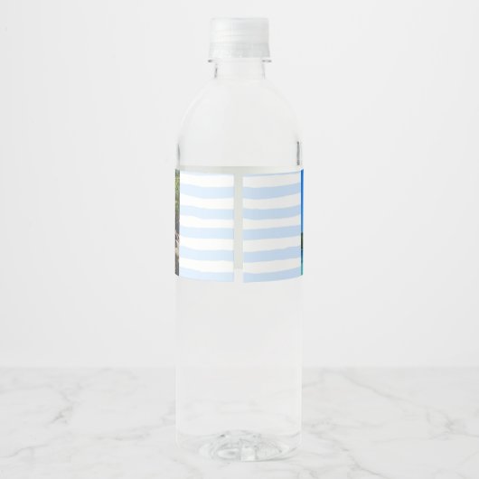 Mooi tropisch Zee Rocky Coastline Wedding Waterfles Etiket (Achterkant)