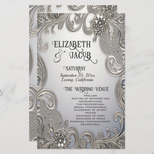 Mooi  trouwpapier blad (Voorkant / Achterkant)