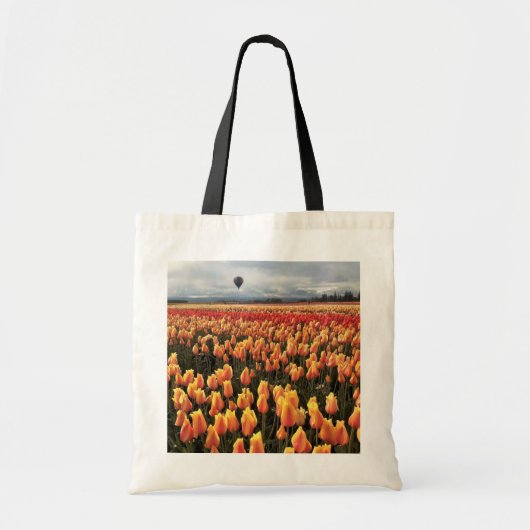 Mooi Tulpveld met een luchtballon, Oregon Tote Bag (Voorkant)
