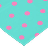 Mooi Turquoise Blauw Roze Stippen Tafelkleed (Gekanteld)