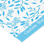 Mooi Turquoise Blue Floral Foliage Pattern Korte Tafelloper (Hoek)