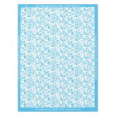 Mooi Turquoise Blue Floral Foliage Pattern Tafelkleed (Voorkant)