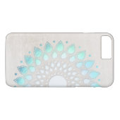 Mooi Turquoise Lotus Flower Floral Mandala Case-Mate iPhone Case (Achterkant (Horizontaal))