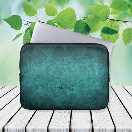 Mooi Turquoise Old Faux Leather Laptop Sleeve