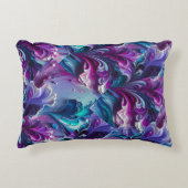 Mooi turquoise & roze Abstract patroon | Accent Kussen (Voorkant)