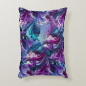 Mooi turquoise & roze Abstract patroon | Accent Kussen (Voorkant(Verticaal))