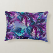 Mooi turquoise & roze Abstract patroon | Accent Kussen (Achterkant)