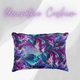 Mooi turquoise & roze Abstract patroon | Accent Kussen