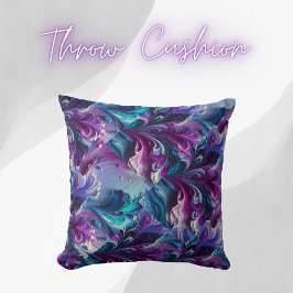 Mooi turquoise & roze Abstract patroon | Kussen