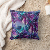 Mooi turquoise & roze Abstract patroon | Kussen (Deken)