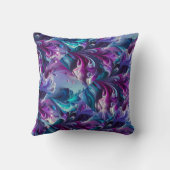 Mooi turquoise & roze Abstract patroon | Kussen (Achterkant)